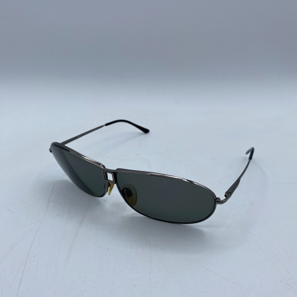Bvlgari Bulgari 553 Gunmetal Wrap Sunglasses Green Lenses 66-09 120
